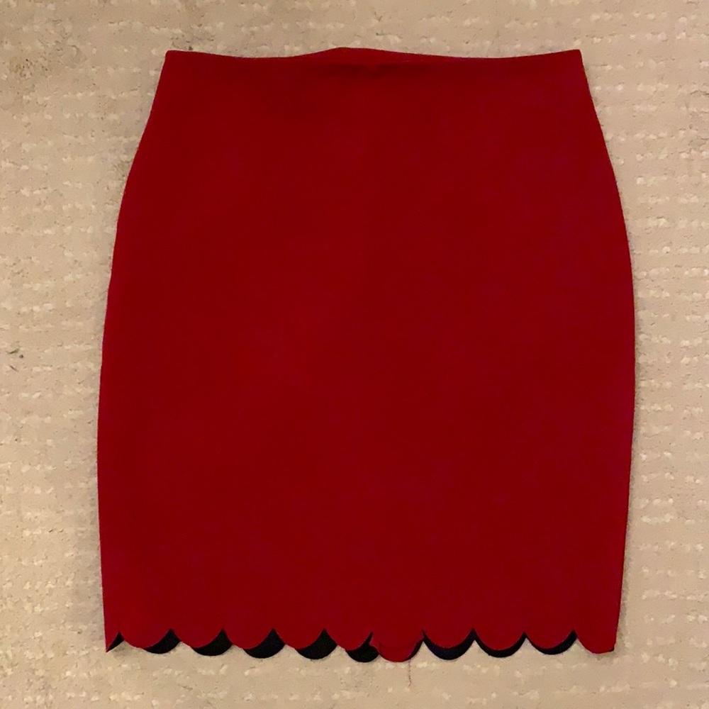 Banana Republic Red Scallop Skirt